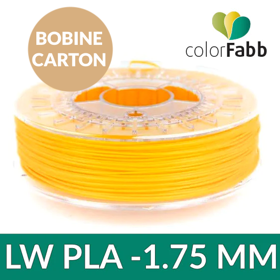 LW-PLA ColorFabb Jaune 1.75 mm 750G - PLA basse densité expansif