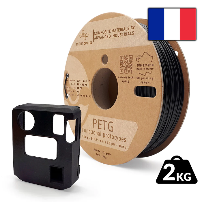 PETG Nanovia Noir 1.75mm 2kg - Fabrication française