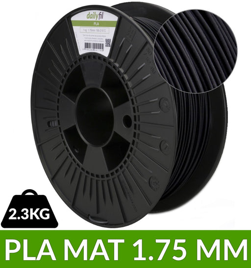 Bobine 2.3 kg PLA noir mat 1.75 mm - dailyfil
