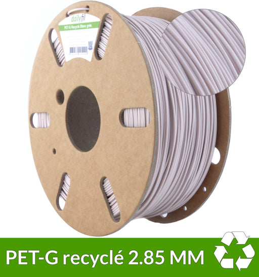 Bobine filament PET-G recyclé Blanc grès 2.85 mm 1kg - dailyfil