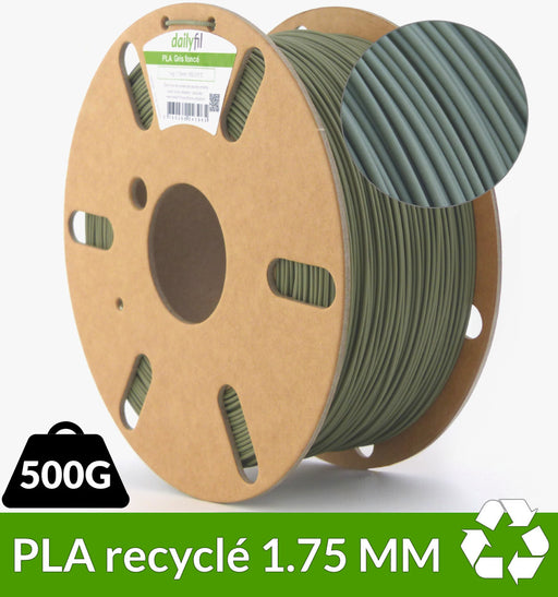 Rouleau PLA recyclé 1.75mm Gris foncé dailyfil - 500g