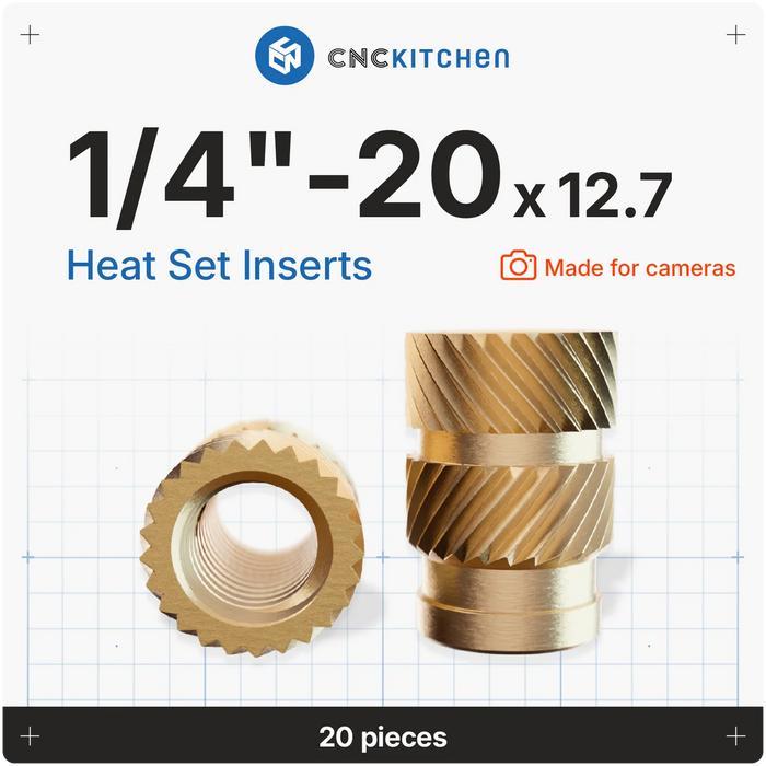 20 inserts 1/4"-20 UNC x 12.7 CNC Kitchen - Spécial appareil photo