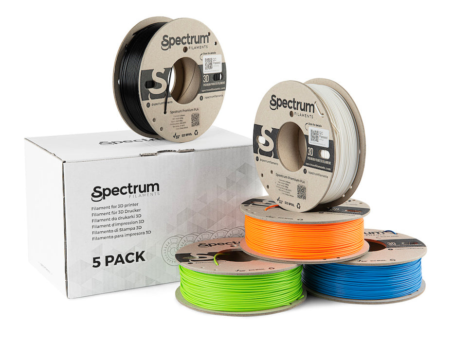 Spectrum 5Pack : Lot de 5 bobines de PLA Spectrum 1.75 mm - 5 x 250g —  Filimprimante3D
