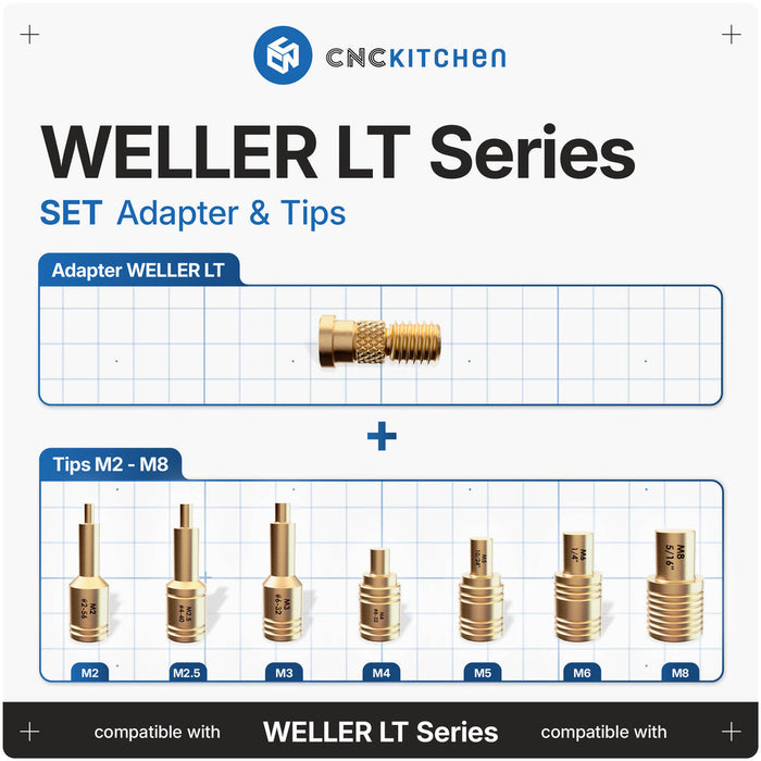 Pack Embouts pour insert M2-M8 Compatible Weller LT Series V2