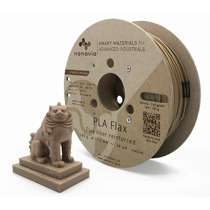 Fil PLA Lin 1.75 mm imprimante 3D - Renforcé fibre de lin - 500g