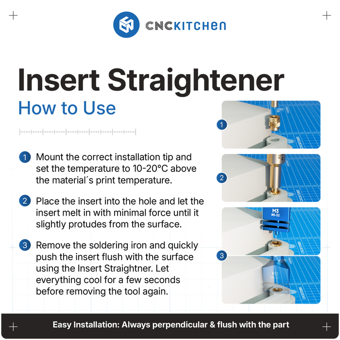 Guide d'alignement pour insert M2-M2.5 (Insert Straightener) CNC Kitchen