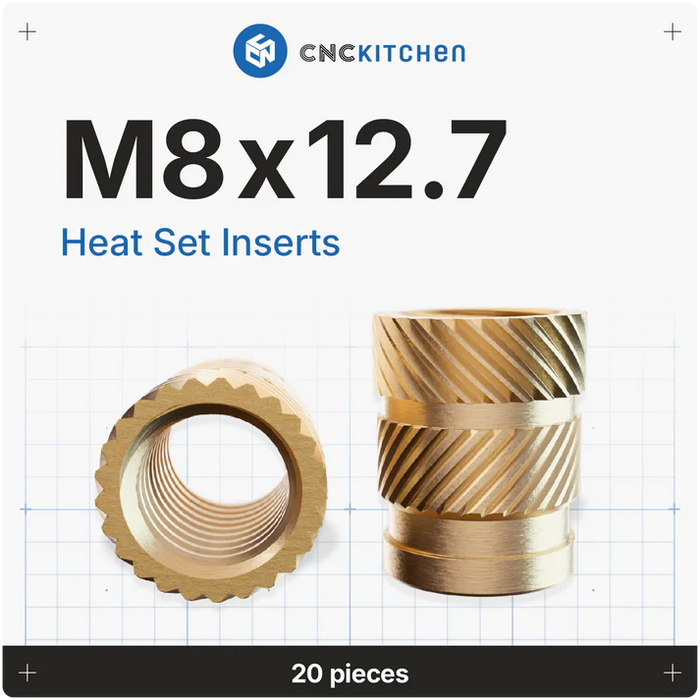 20 inserts pour impression 3D M8x12.7 mm CNC Kitchen