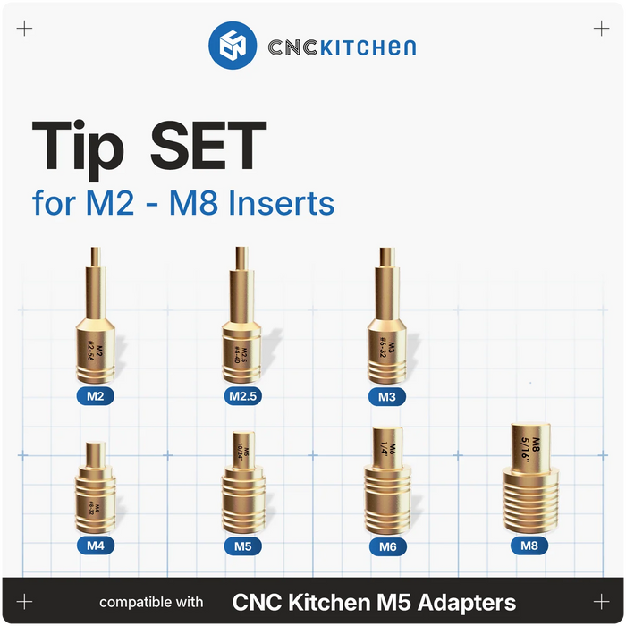 Jeu embouts inserts Tip Set M2-M8 CNCKitchen