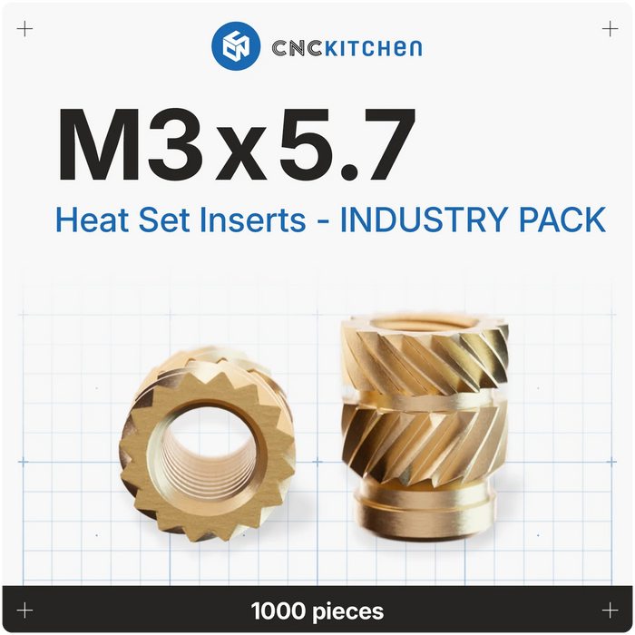 Lot 1000 inserts M3x5.7 mm CNC Kitchen pour impression 3D