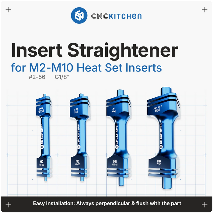Pack 4 Guides de pose inserts M2 à M10 CNCKitchen