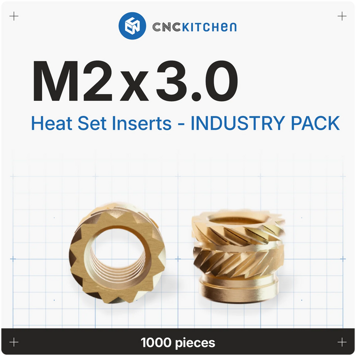 1000 inserts M2x3.0 mm - Industry Pack CNCKitchen