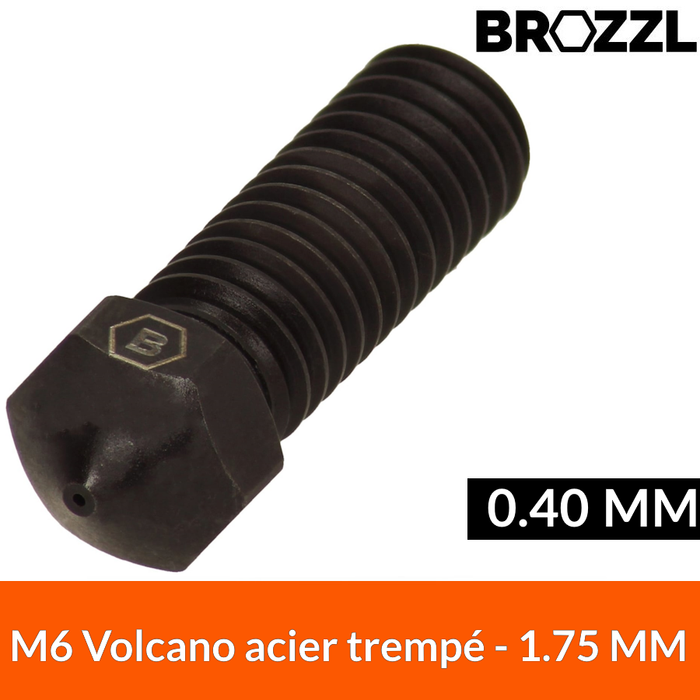 Buse type Volcano Brozzl acier trempé 1.75 mm - 0.40 mm