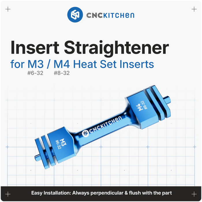 Guide de pose pour insert M3-M4 (Insert Straightener) CNC Kitchen