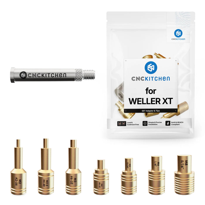 Pack Embouts + Adaptateur  pour insert M2-M8 Compatible Weller XT