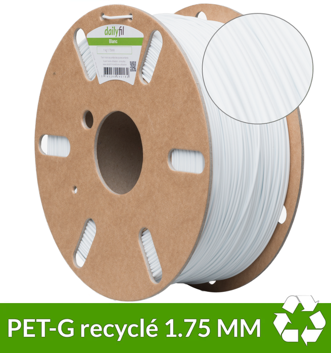 PET-G recyclé Blanc grès 1.75 mm - 1kg dailyfil