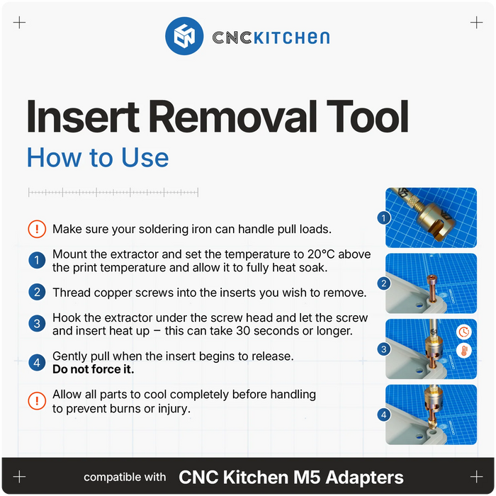 Outil de retrait d'insert CNCKitchen Removal Tool V2