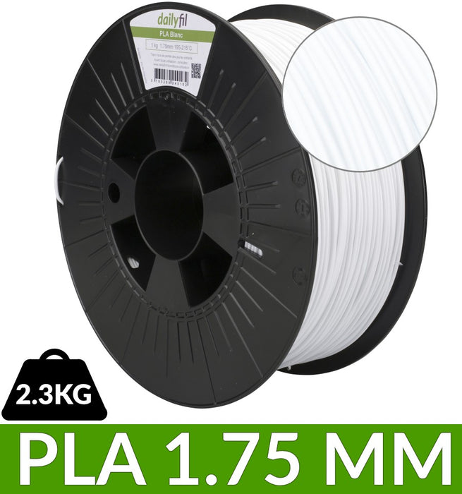 2.3 kg PLA dailyfil - 1.75 mm Blanc