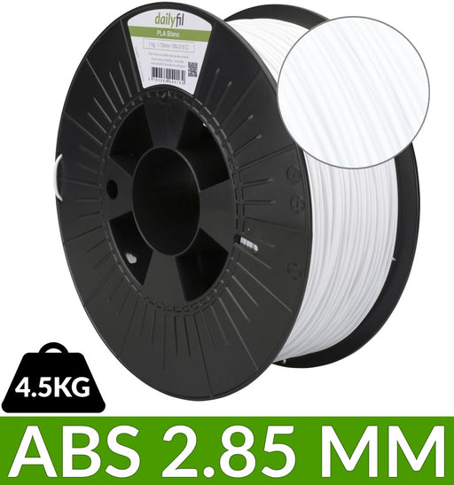 ABS imprimante 3D dailyfil 2.85 mm - 4.5 kg blanc