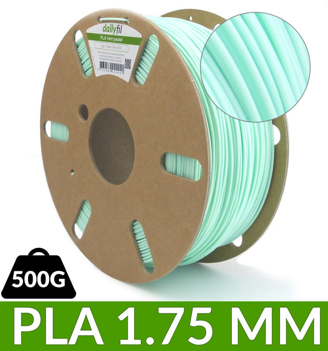 Bobine 500g fil PLA vert pastel 1.75 mm - dailyfil