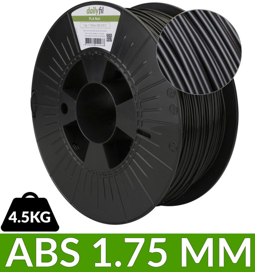 Bobine ABS 1.75 mm dailyfil - Noir 4.5kg