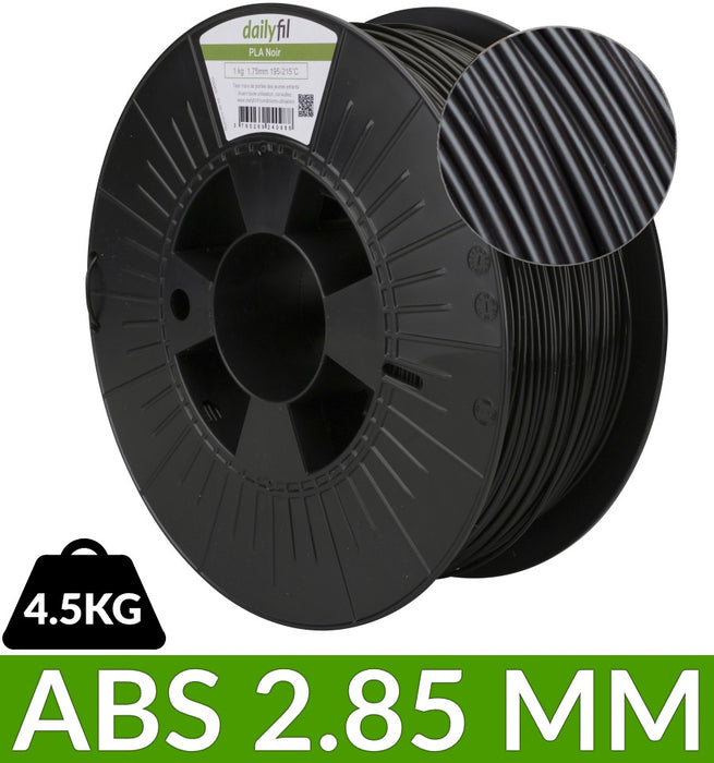 Bobine fil ABS 2.85 mm Noir dailyfil 4.5kg