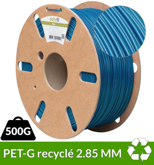 Bobine fil PET-G Recyclé Bleu 2.85 mm 500g - dailyfil