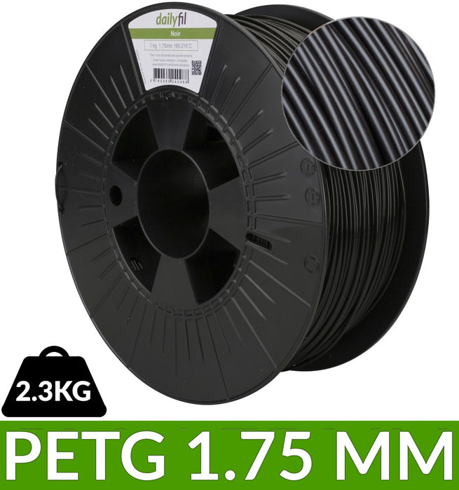 Bobine filament PETG noir 1,75 mm dailyfil -  2,3kg