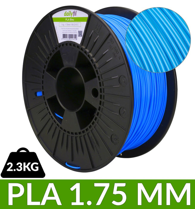 Bobine filament PLA 1.75mm bleu dailyfil 2.3 kg  - dailyfil