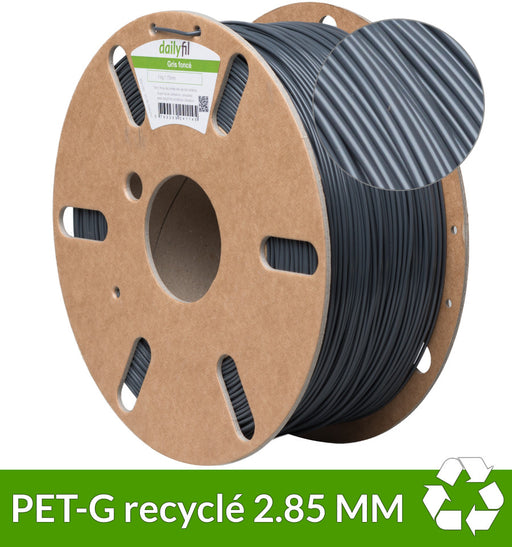 Bobine PET-G Recyclé 2.85mm Gris dailyfil - 1KG