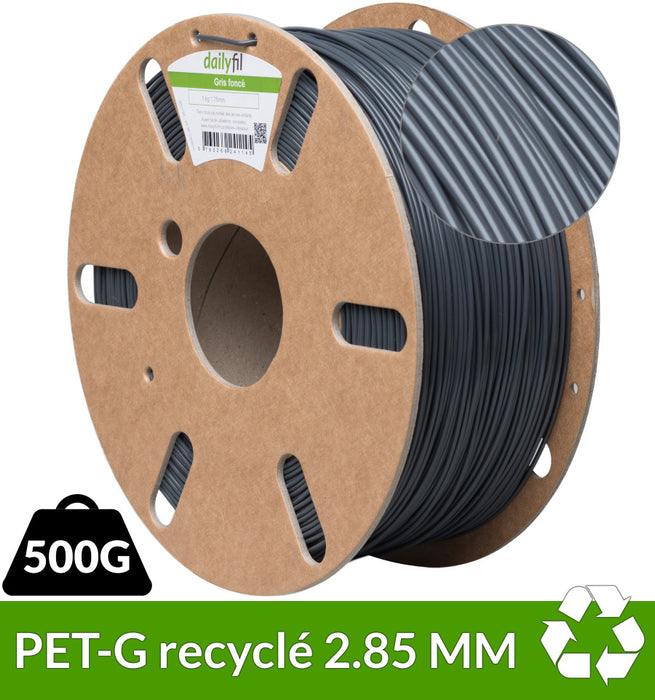 Bobine PET-G Recyclé 2.85mm Gris dailyfil - 500g