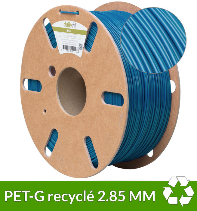 Bobine PETG 2.85 mm recyclé bleu dailyfil - 1kg