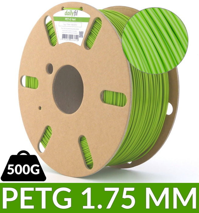 Bobine PETG vert 1.75 mm - 500g dailyfil