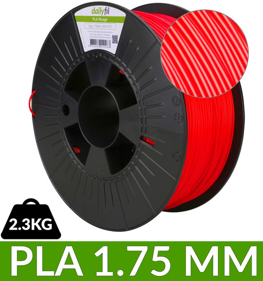 Bobine PLA 1.75 mm - dailyfil rouge 2.3 Kg