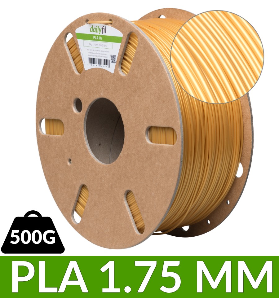 Bobine PLA 1.75 mm - Or 500g dailyfil — Filimprimante3D