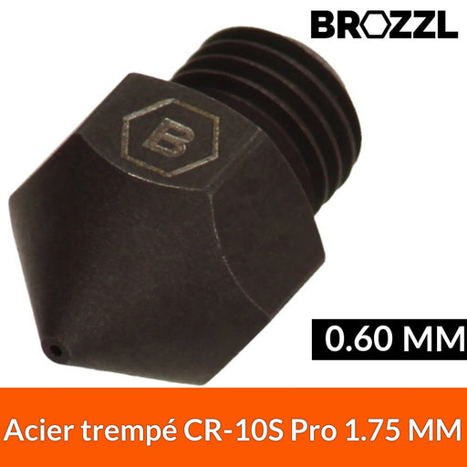 Buse 1.75 mm BROZZL compatible CR-10S Pro Acier trempé - 0,6 mm