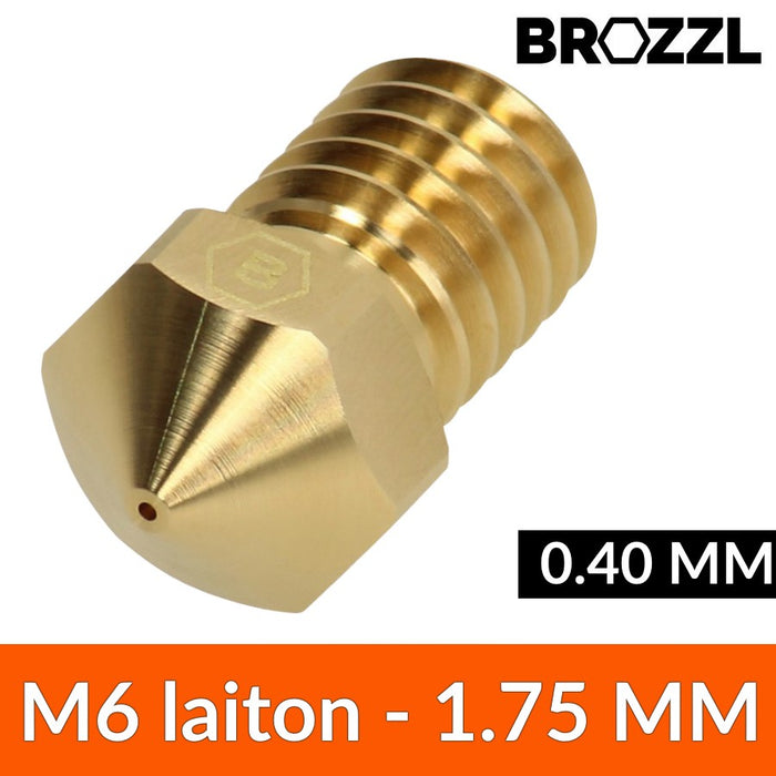 Buse 1.75 mm BROZZL M6 Laiton - 0,4 mm
