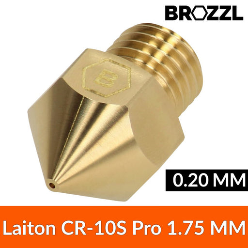 Buse compatible CR-10S Pro Laiton 1.75 mm 0.20 mm - Brozzl
