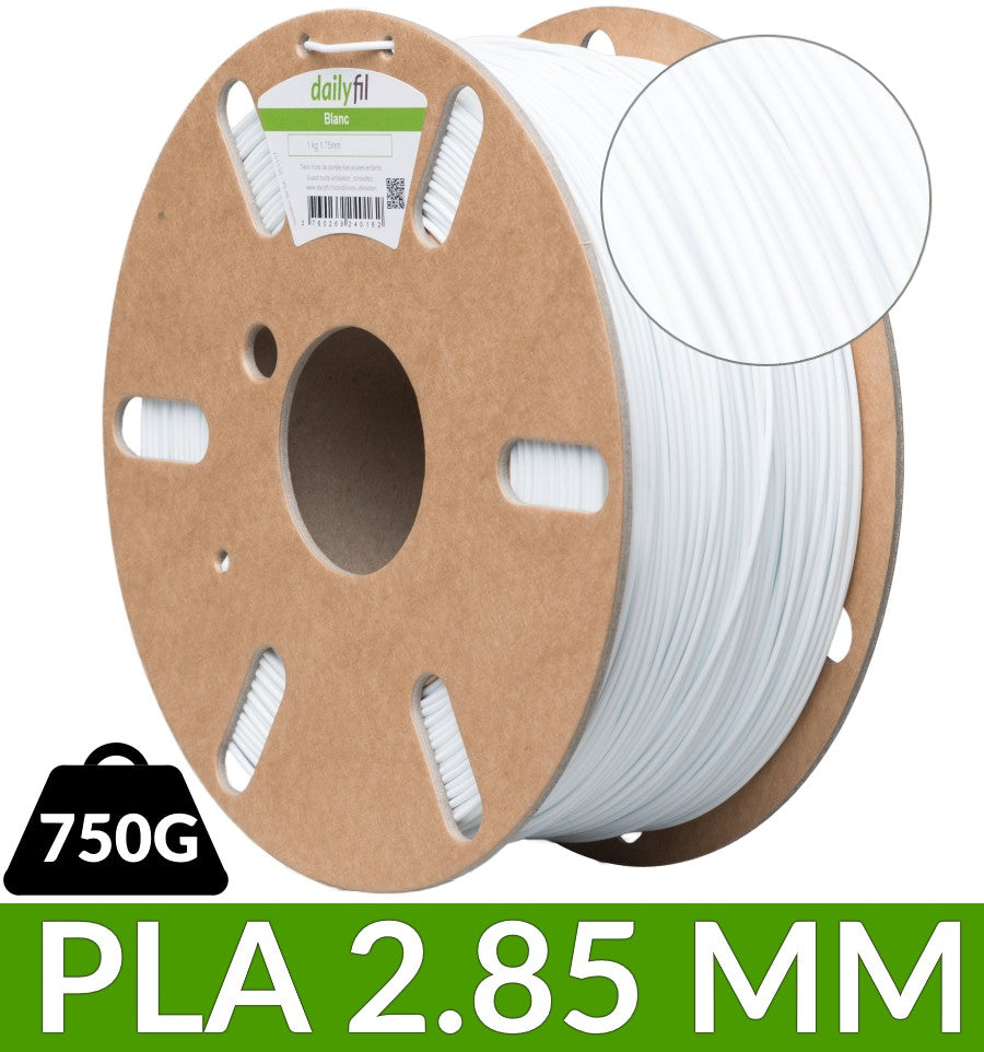 Fil imprimante 3D PLA 2.85 mm blanc - 750G — Filimprimante3D