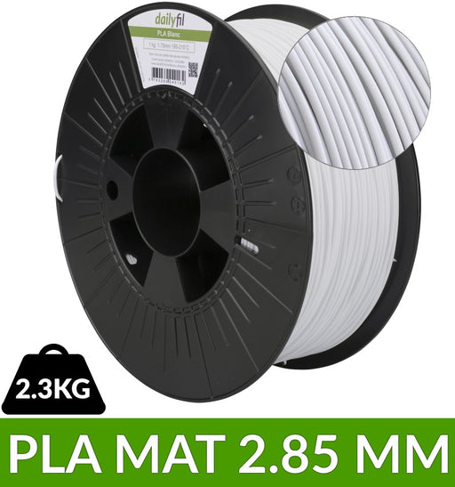 Fil Mat blanc calcaire PLA 2.85 mm - 2.3 kg
