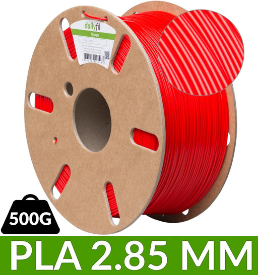 Fil PLA 2.85 mm rouge dailyfil - bobine de 500g