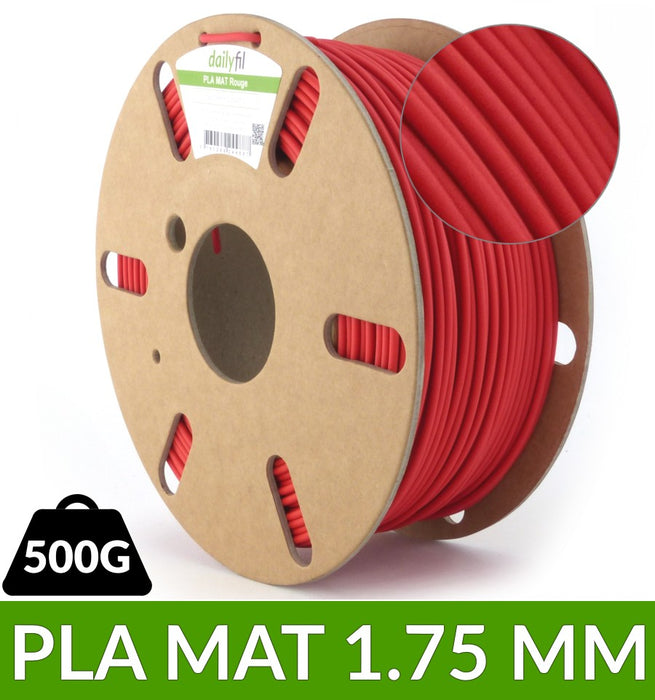 Fil PLA mat 1.75mm Rouge dailyfil 0.5kg