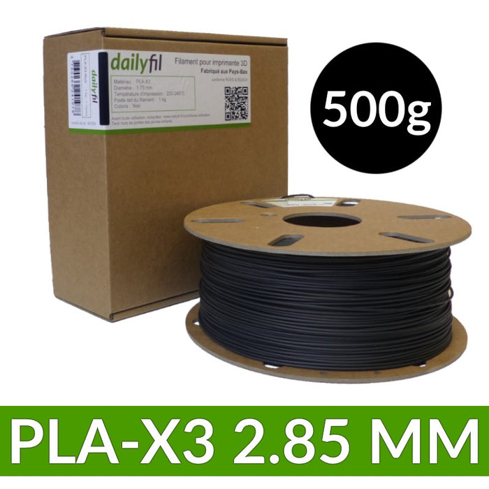 Fil PLA X3 2.85 mm dailyfil  -  noir 500g