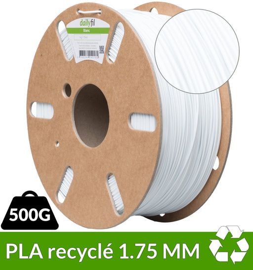 Fil recyclé  : PLA 1.75mm Blanc - 500g dailyfil