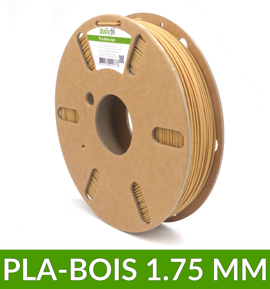 Filament bois imprimante 3D - Bois clair 1.75 mm 500g