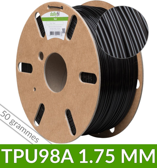 Filament Flexible TPU98A dailyfil - Noir 1.75 mm 50g