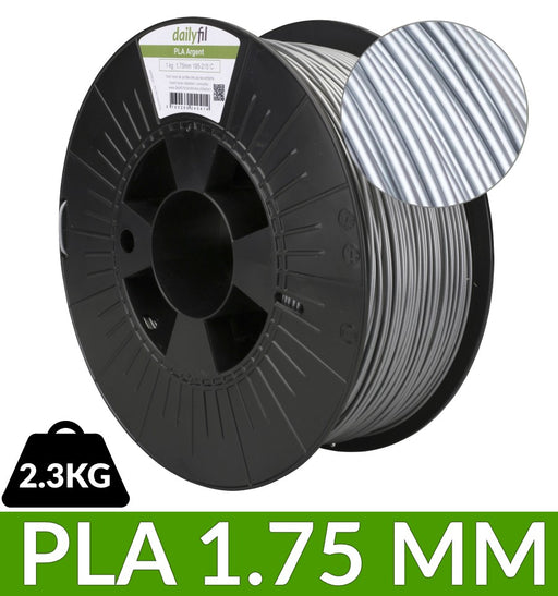 Filament PLA 1.75 mm argent 2.3 kg - dailyfil