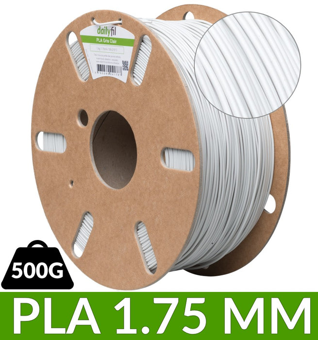 Filament PLA 1.75 mm - gris clair 500g