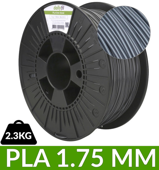 Filament PLA 1.75 mm - gris foncé 2.3 Kg dailyfil