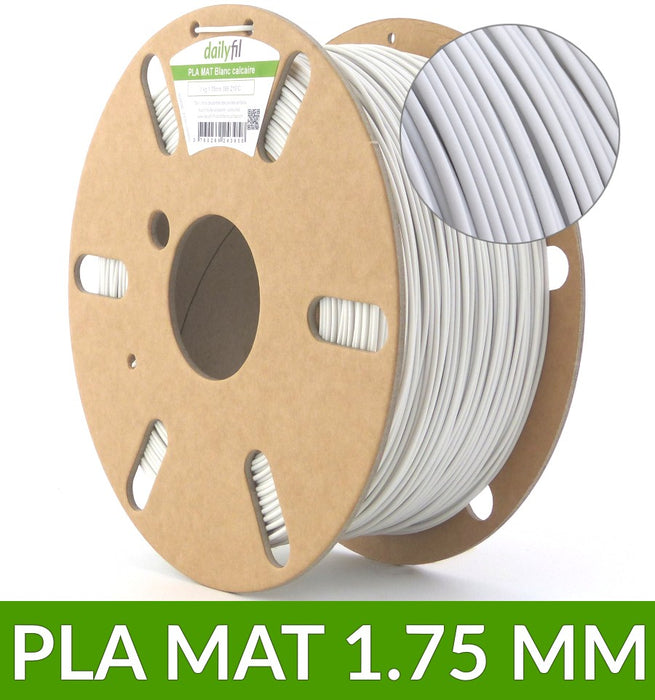 Filament PLA Mat Blanc calcaire - 1.75 mm 1kg
