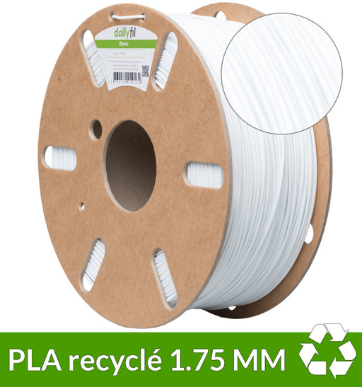 Filament recyclé PLA 1.75mm blanc 1kg - dailyfil